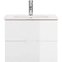 welltime Waschtisch Lund Badmöbel Schrank Unterschrank mit Becken (Set), Waschplatz mit 2 Auszügen und Waschbecken Breite 60cm