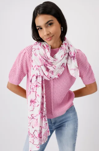 monari - Schal mit Blumenmuster bubblegum gemustert - Gr. - OS