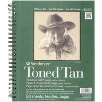 Strathmore Artist Papers™ Skizzenblock Skizzen-Papier Toned Tan, Spiralblock, 50 Blatt, 22,9 x 30,5 cm, 118 g/m²