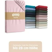 OTTO home Spannbettlaken BLACKBERRY in BASIC und PREMIUM Qualität, 100% Baumwolle, Jersey (160 g/m), Gummizug: rundum, (2 Stück), für hohe Matratzen bis 28 cm, Bettlaken, Spannbetttuch, pflegeleicht