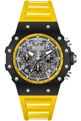 Invicta Racing 69670 Herrenuhr - Quarzwerk - Acryl mit silbernem Zifferblatt - 43 mm