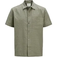 Jack & Jones Kurzarmhemd Kubisches Muster, Kurzarm, Button-down, Brusttasche JPRCCEASTON SEERSUCKER S/S SHIRT LN