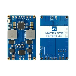 MatekSys PM12S-4A Power Module 9-55V Dual Step-Down Voltage Regulators with TVS Protection for RC FPV Racing Drones