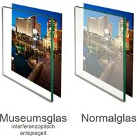 Panorahma Bilderrahmen Museumsglas Bilderrahmenglas mit UV Schutz UV 70 und UV 92 Ersatzglas