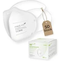 Medi-Inn CLASSIC Filtrierende Halbmasken FFP2 Atemschutzmasken FFP2 NR, Typ IIR, 3-lagig, weiß, 50-St.