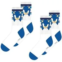 Sonic The Hedgehog Socken Kinder 2er Set Weiß Baumwollsocken Jungen Freizeit Sport Schule