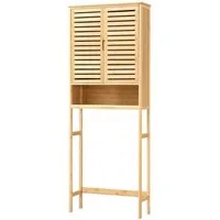 en.casa Badregal, Geta Toilettenschrank 170 x 66 x 23 cm Bambus Natur