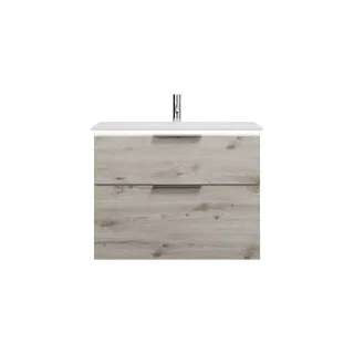 Burgbad Mineralguss Waschtisch-Set Eqio Eiche Dekor Silber/Alpinweiss, SEZE082F6015C0001 SEZE082F6015C0001