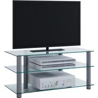 VCM TV-Board TV Möbel Sideboard Fernseh Rack Alu Glas Netasa (1 St), 45x95x40cm Sideboard, platzsparend, Kabelführung