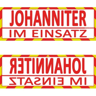 Einsatz Wendeschild WSB2 für die Sonnenblende "Johanniter im Einsatz"  "Johanniter im Einsatz"
