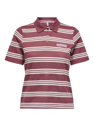 ONLY - ONLEVIE S/S POLO TOP JRS ruby wine - Gr. - S