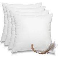 wometo Federkissen 4er Pack, 50x50 cm, Füllung: Federn, Bezug: Baumwolle, 4er Set, OEKO-TEX®, Kissenfüllung Bezug Baumwolle & 100% Federn