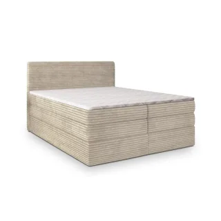 Masseno Boxspringbett, Creme, Holz, H2 + H3, 140x200 cm, Schlafzimmer, Betten, Boxspringbetten