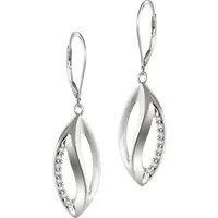 SilberDream Paar Ohrhänger SilberDream Ohrringe Zirkonia 925 Silber (Ohrhänger), Damen Ohrhänger geteiltes Blatt aus 925 Sterling Silber, Farbe: silber