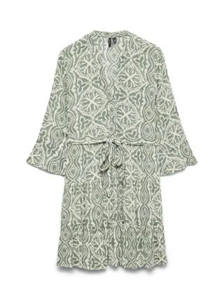 VERO MODA - VMMENNY LS V-NECK SHORT DRESS WVN BOO - Gr. - L