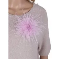 MIRROSI Brosche Edler Federbrosche, Feder-Anstecker im Boho-Vintage Stil, Ausgestattet mit Clip und Anstecknadel für sicheren Halt