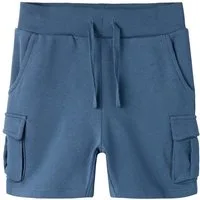 Name It Sweatshorts NMMOLI SWEAT SHORTS UNB NOOS Baumwollmischung, verstellbarer und elastischer Bund, Cargotaschen