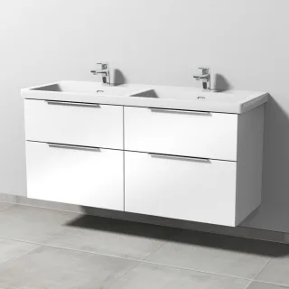 Sanipa 3way Waschtischunterbau zu Villeroy & Boch Subway 3.0 Waschtisch mit 4 Auszügen, Weiß-Glanz UF85178