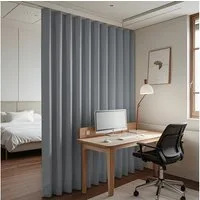 SERBASIC Gardine Extra Breite Gardine, Blickdicht Thermovorhänge, Kälte Raumtrenner, Lichtundurchlässige Vorhänge mit Kräuselband für Schiene, 1 Stück