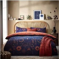 Riva Home Wendebettwäsche Ethno Bettbezug-Set „Constellation Celestial“ bronze Wendebettwäsche