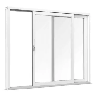 Hebeschiebetür Kunststoff, aluplast IDEAL HSTplus Basic, Weiß, zweiteilig, 2010 x 2010 mm oder nach Maß konfigurieren
