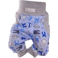 La Bortini Schlupfhose Baby Hose Erstlingshose Mitwachshose mit Hasen für Neugeborene aus Baumwolle, in Blau, 44 50 56 62 68 74 80 86 92 98 104