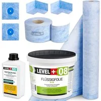 Level+ Dichtstoff Dichtset für Duschabdichtung Bad Dichtband Flüssigfolie 7kg SET58