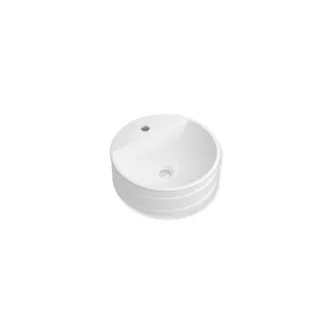 Hewi DUO Waschtisch 950.11.000TJ Ø 42,6 cm, glänzend, Aufsatz, 1 Hahnloch, ohne Überlauf, weiß