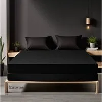 Cozyor Spannbettlaken 2er Set weich 90x190, 90x200, 140x200, 160x200, 180x200, 200x200cm, Mikorfaser weich gebürstet, Gummizug: rundum, (2 Stück), Matratzenhöhe bis 35cm, schwarz Eclipse, Bettlaken mit starkem Gummi