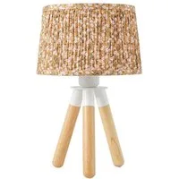 STANBOW Bettleuchte weiße Dreibein-Tischlampe aus Gummibaumholz, ohne Leuchtmittel, tischlampen wohnzimmer, tischlampen mit kabel, tischlampen landhaus