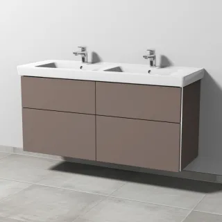 Sanipa 3way Waschtischunterbau zu Villeroy & Boch Subway 2.0 Waschtisch mit 4 Auszügen, Taupe-Matt BP6171T
