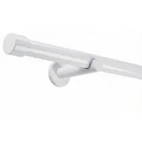 Deco-Raum Gardinenstange Kappe, Ø 25 mm, 1-läufig, kürzbar, Wunschmaßlänge, Bohren, verschraubt, Metall, Komplett-Set mit Befestigungsmaterial