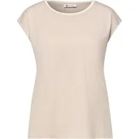 STREET ONE Kurzarmshirt solid shirt w.rib deco collar