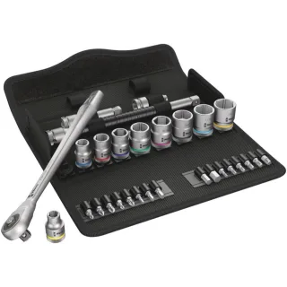 Wera 8100 SB 10 Zyklop Metal-Knarrensatz, Durchsteckvierkant, 3/8"-Antrieb, zöllig, 29-teilig - 05004050001