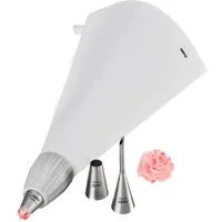 GEFU Spritzbeutel DECORE SET (Set, 5-tlg., Spritzbeutel, Adapter, 3 Tüllen) verzieren von Kuchen