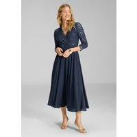 SWING Cocktailkleid - Cocktailkleid aus Material-Mix Taillierte Passform mit ausgestelltem Rockteil