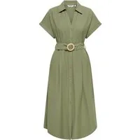 ONLY Hemdblusenkleid ONLJAKIRI LINEN SS MIDI SHIRT DRESS WVN Viskosemischung mit Leinen, regular fit