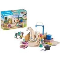 Playmobil® Spielwelt Isabella & Lioness mit Waschplatz 71354, (86-tlg), PLAYMOBIL Horses of Waterfall Spielset