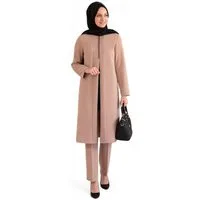 fashionshowcase Anzug Damen Zweiteiler - Gerippte Longtunika mit Hose - Modest Fashion