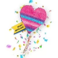 Party Factory Pinata Pinata Herz rosa-blau, mit Ziehbändern