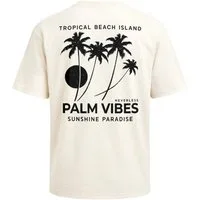 Neverless Oversize-Shirt Herren T-Shirt - Palm Vibes - Oversized Relaxed Fit Printshirt Sommer mit Print