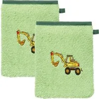 Erwin Müller Waschhandschuh Kinder-Waschhandschuh 2er-Pack, Walk-Frottier Uni
