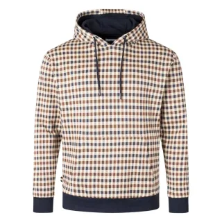Aquascutum Active Club Check Hoodie Navy
