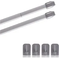 Bestlivings Vitragestange 2er-Pack, Ø 10 mm, 1-läufig, ausziehbar, mit Selbstklebehaken, geklebt, Edelstahl, für Küchen- & Bistrogardinen