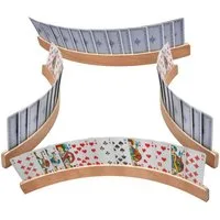 Otto Simon Spiel 4er Set Spielkartenhalter Holz Kartenhalter, Gesellschaftsspiel, für Kartenspiel