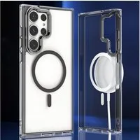Wigento Handyhülle Für Samsung Galaxy S24 Ultra MagSafe Acryl TPU Silikon Hülle Schwarz