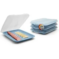 BigDean Frischhaltedose 4er Set Aufschnittboxen für Kühlschrank stapelbar – Wurst & Käse, Kunststoff, (Set, 1-tlg., Aufschnittboxen), Orga-Upgrade, Schluss mit Chaos