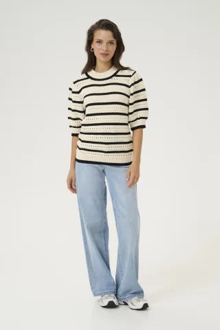 Strickpullover Regular fit black offwhite
