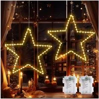 Quntis LED-Lichterkette Led weihnachtsdeko für fenster, innen/außen, weihnachtsstern, Led Stern mit Timer Memory Funktion