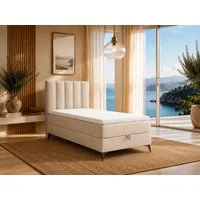 Best for Home Boxspringbett K10 Single SLIM mit Bettkasten & Bonellfederkernmatratze, Topper H3 (Einzelbett, Polsterbett, Kinderbett, Juniorbett, Hotelbett, 70x200 80x200 90x200 100x200 cm), mit oder ohne Topper, Flexible Liefermöglichkeiten, Handwer